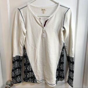 HATLEY thermal Henley shirt with sweater cuffs